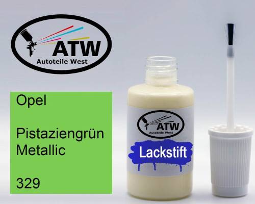 Opel, Pistaziengrün Metallic, 329: 20ml Lackstift, von ATW Autoteile West.